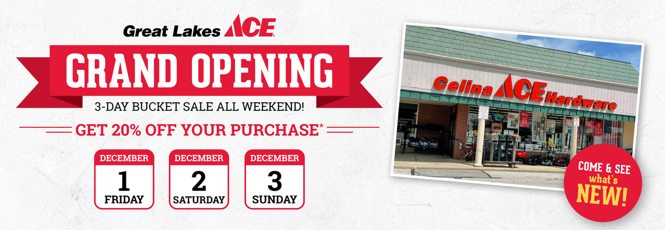 Celina Grand Opening - Great Lakes Ace Hardware Store Header