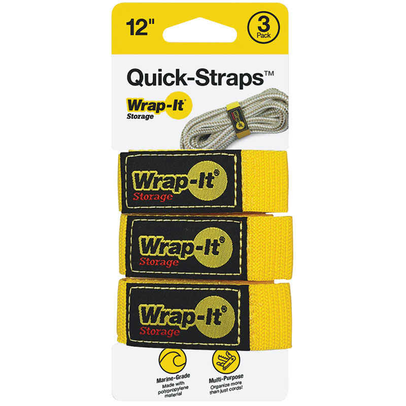 Wrap-It® Quick Straps 12" L Yellow Polypropylene Cable Wrap
