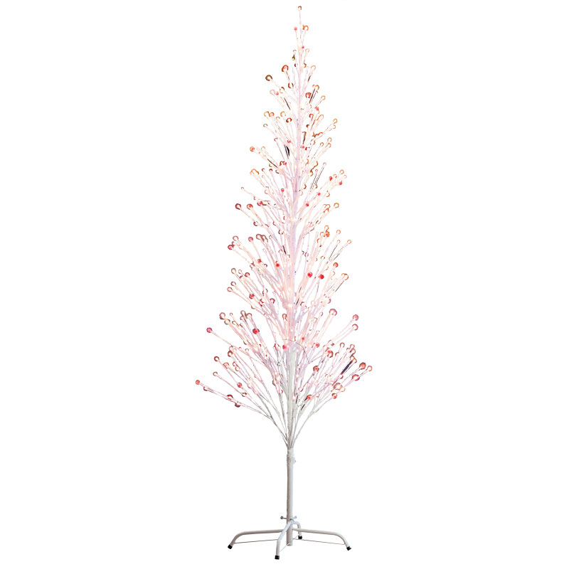 6.5' Celebrations LED Red And White Light Birch Tree