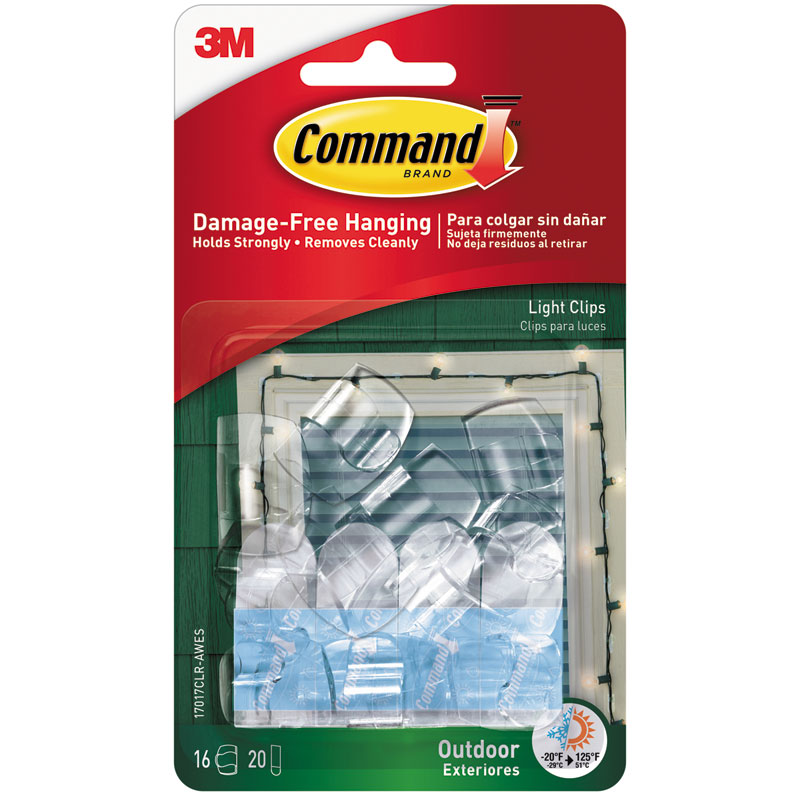 1.25" 16 Pk. 3M Command™ Small Plastic Light Clips