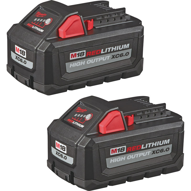 2 Pk. Milwaukee® M18™ REDLITHIUM™ High Output XC6.0 Battery Pack