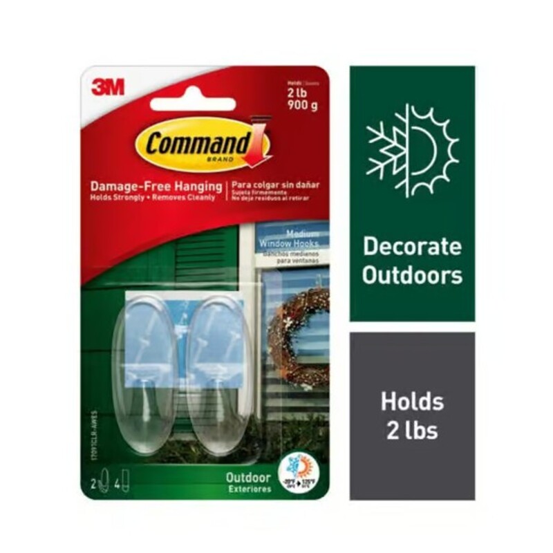 3M Command™ Medium Plastic Hook 1.625 in. L 2 pk