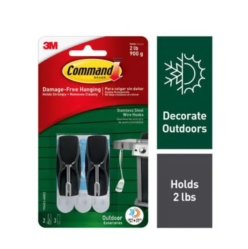 3M Command™ Medium Plastic Wire Hooks 2.17 in. L 2 pk