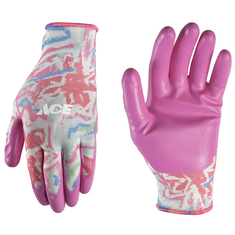 Ace® Women's Indoor Outdoor Nitrile Coated Work Gloves - Pink