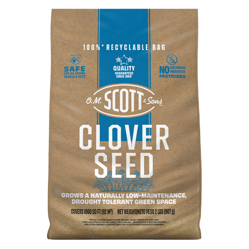 O.M. Scott & Sons™ Clover Grass Seed Mix Sun or Shade Fertilizer Seed Soil Improver, 2 Lb.