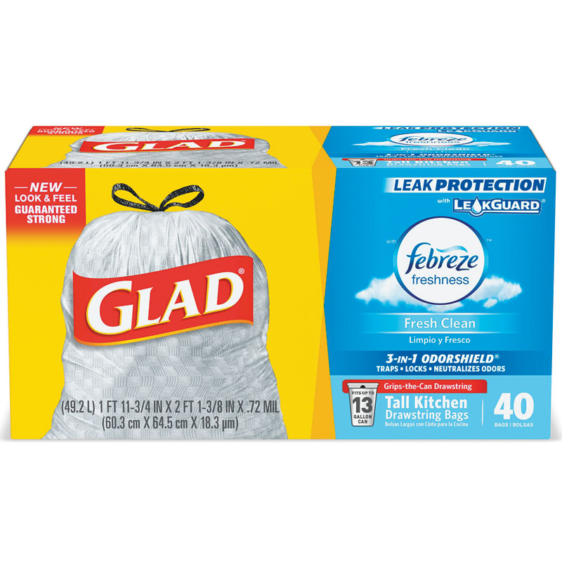 Glad® Tall Kitchen Bags, 40 Ct. 13 Gal.