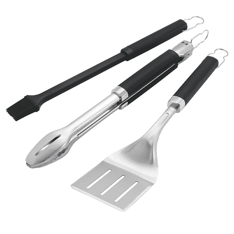 Weber® Precision Stainless Steel Black/Silver Grill Tool Set, 3 Pc.