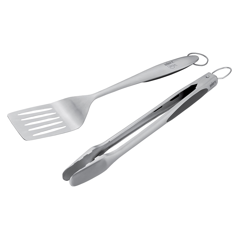 Weber® Deluxe Stainless Steel Black/Silver Grill Tool Set, 2 Pc.
