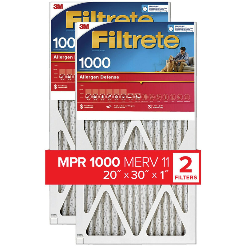 20" x 30" 3M Filtrete™ MPR 1000 Pleated Air Filter, 2 Pk.