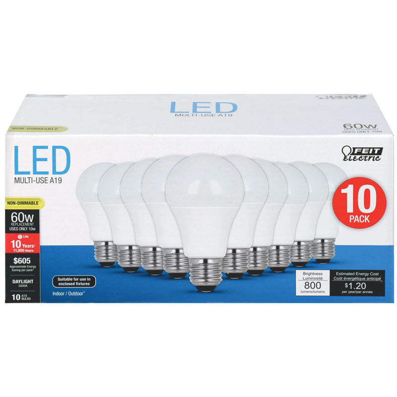 10 Pk. Feit Electric® 10W LED Bulbs