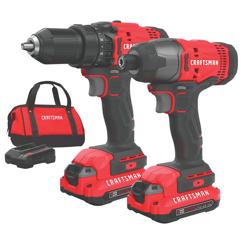 CRAFTSMAN® V20 Cordless Brushed Drill/Driver & Impact Driver Combo Kit