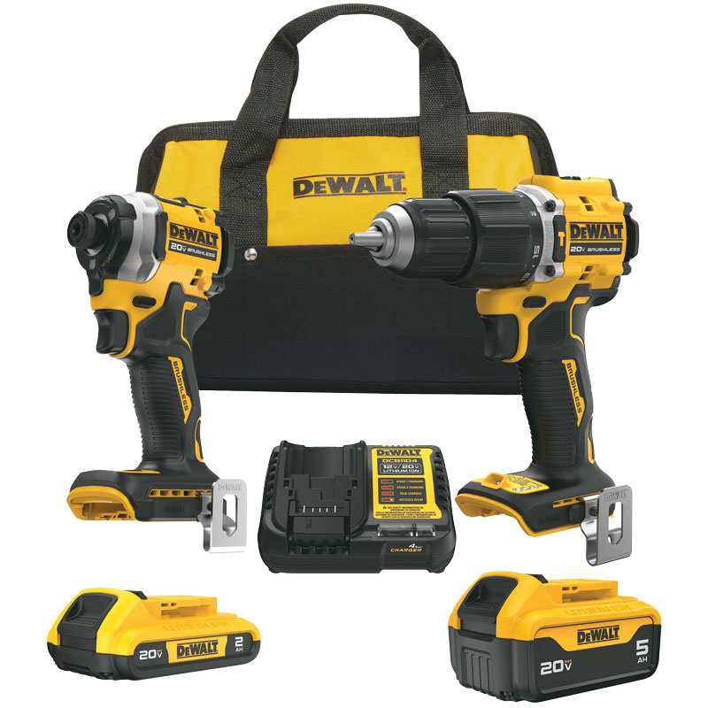 DEWALT® 20V MAX Atomic Cordless Brushless 2-Tool Compact Hammer Drill & Impact Driver Kit