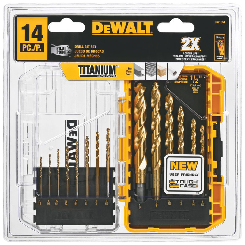 DEWALT® 14 Pc. Titanium Drill Bit Set 