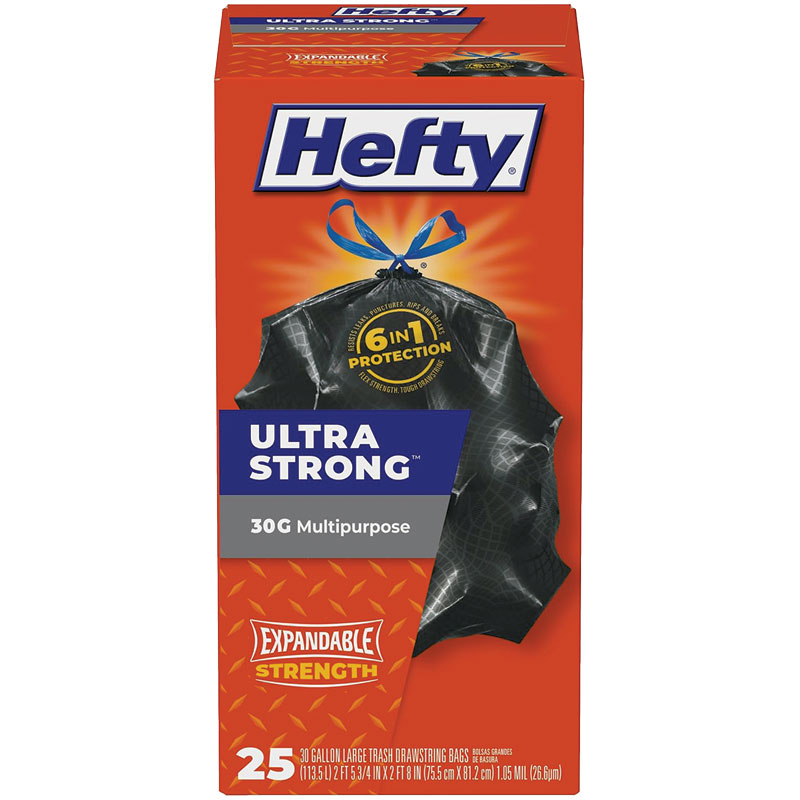 Hefty® Ultra Strong Multipurpose Black Trash Bags, 30 Gal. 25 Ct.