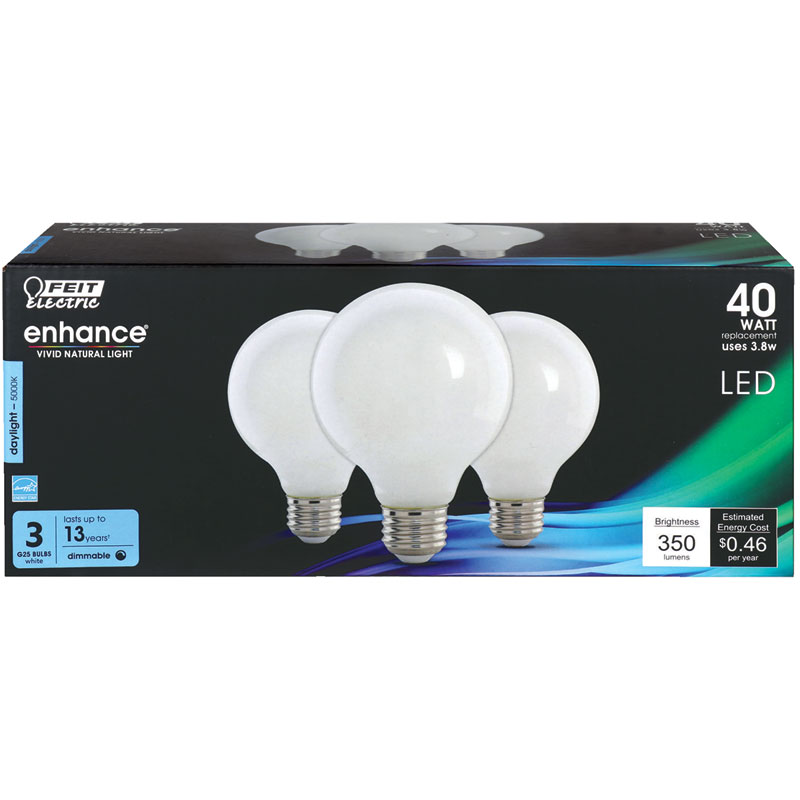 3 Pk. Feit Enhance Daylight LED Light Bulb - 40W