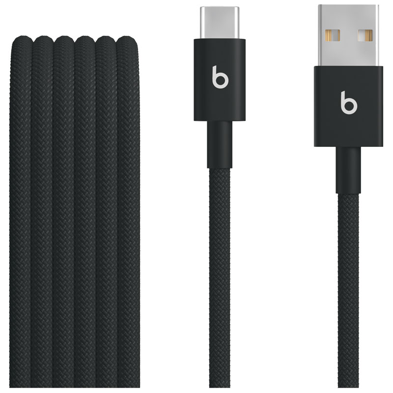 5' Beats Woven USB-A To USB-C Cable (2 Pack) - Black