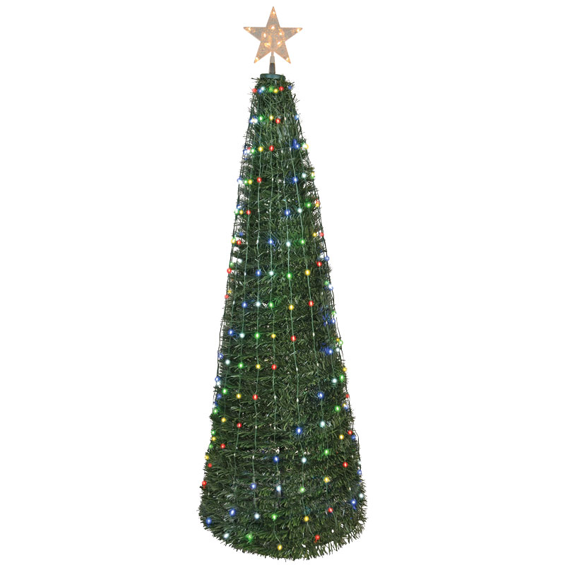 5' Celebrations Slim LED 244 Ct. Pop Up Color Changing Christmas Tree