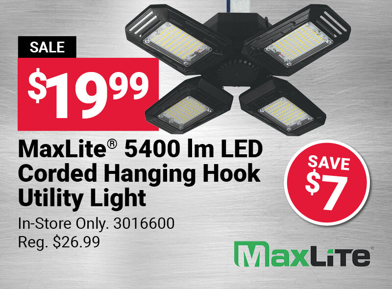 MaxLite® LED Corded Hanging Hook Light
