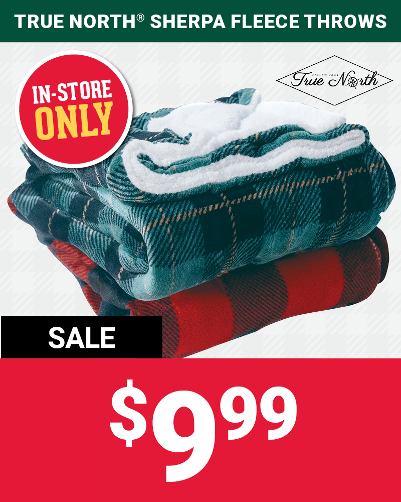 True North® Sherpa Fleece Throws