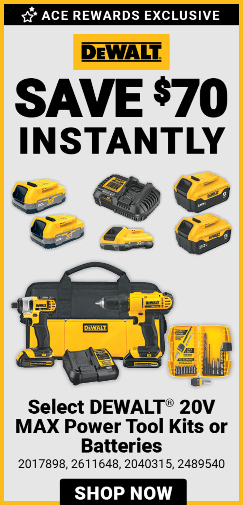 DEWALT® 20V MAX Power Tool Kits or Batteries