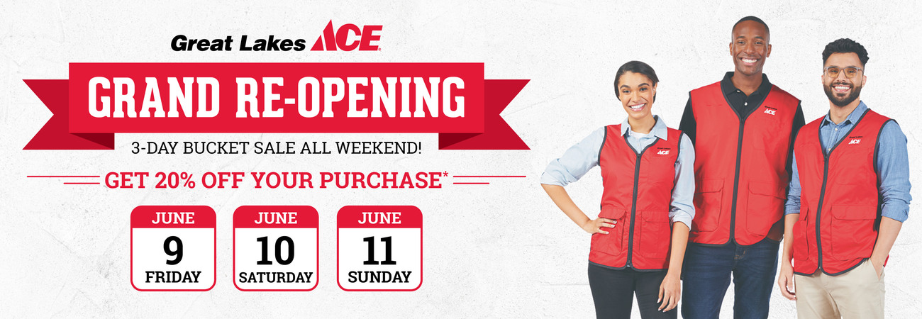Great Lakes Ace Utica, MI Grand Re-Opening Event - Great Lakes Ace Hardware Store Header
