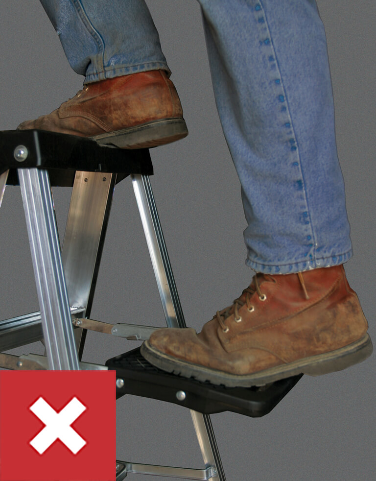 Werner Ladder Safety: Do Not Stand on Pail Shelf
