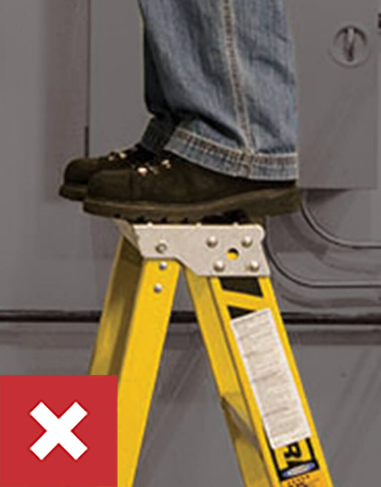 Werner Ladder Safety: Do Not Stand on Top Rung