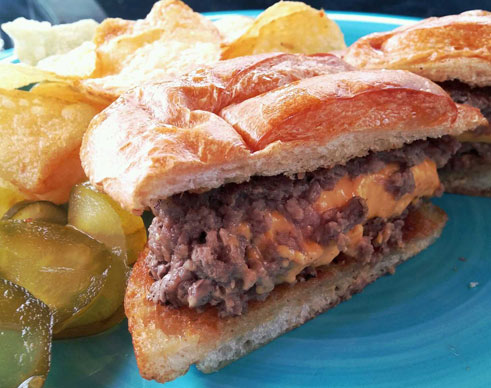 Juicy Lucy Inside-Out Cheeseburgers